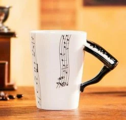 Home Decor Ceramic Guitar-Inspired Musical Energy Mugs