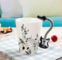 Home Decor Ceramic Guitar-Inspired Musical Energy Mugs