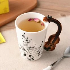 Home Decor Ceramic Guitar-Inspired Musical Energy Mugs