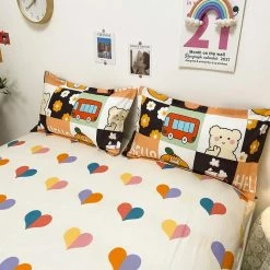 Home Decor Checkered Illustrated Bear Bedding Set 13 Home Decor Checkered Illustrated Bear Bedding Set