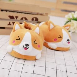 Apparel Cheeky Corgi Plush Slippers