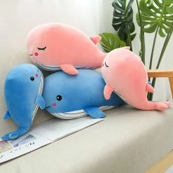 Soft Toy Cheerful Chonky Plumpy Pink Blue Whale | NEW