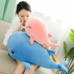 Soft Toy Cheerful Chonky Plumpy Pink Blue Whale | NEW