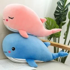 Soft Toy Cheerful Chonky Plumpy Pink Blue Whale | NEW