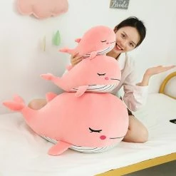 Soft Toy Cheerful Chonky Plumpy Pink Blue Whale | NEW