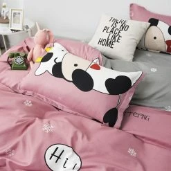Home Decor Cheerful 'Hi' Cow Pink & Grey Bedding Set 16 Home Decor Cheerful 'Hi' Cow Pink & Grey Bedding Set