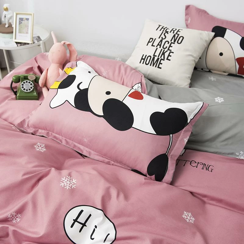 Home Decor Cheerful 'Hi' Cow Pink & Grey Bedding Set 7 Home Decor Cheerful 'Hi' Cow Pink & Grey Bedding Set