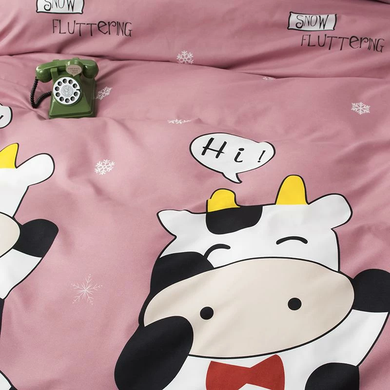 Home Decor Cheerful 'Hi' Cow Pink & Grey Bedding Set 8 Home Decor Cheerful 'Hi' Cow Pink & Grey Bedding Set