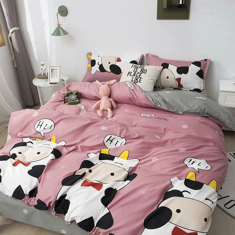 Home Decor Cheerful 'Hi' Cow Pink & Grey Bedding Set 5 Home Decor Cheerful 'Hi' Cow Pink & Grey Bedding Set
