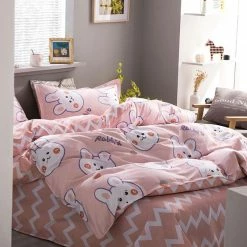 Home Decor Cheerful Rabbit Print Bedding Set Home & Pets
