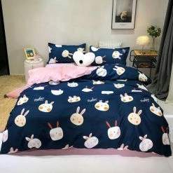 Home Decor Cheerful Rabbit Print Bedding Set Home & Pets