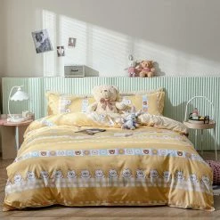 Home Decor Cheering Teddy Bears Bedding Set