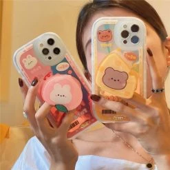 Accessories Cheese Bear & Peach Rabbit IPhone Case With Holder