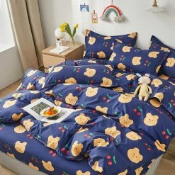 Home Decor Cherry Teddy Bears Bedding Set Home & Pets