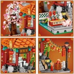 Build It Chinese Street Lake Bridge Pavilion Teahouse Micro Building Set Collection