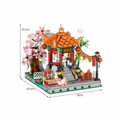 Build It Chinese Street Lake Bridge Pavilion Teahouse Micro Building Set Collection