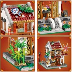 Build It Chinese Street Lake Bridge Pavilion Teahouse Micro Building Set Collection