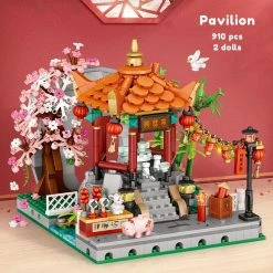 Build It Chinese Street Lake Bridge Pavilion Teahouse Micro Building Set Collection