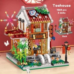 Build It Chinese Street Lake Bridge Pavilion Teahouse Micro Building Set Collection