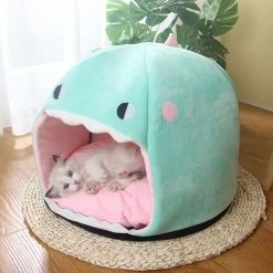 Home Decor Home & Pets Chonky Kawaii Dinosaur Cave Cat Dog Bed