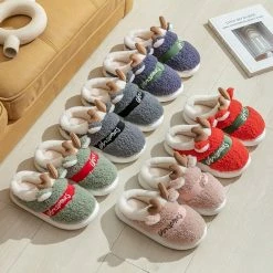 Apparel Christmas Reindeer Home Slippers