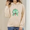 Apparel Chubby Dino Drinking Bubble Tea Part-Cotton Hoodie 1 Apparel Chubby Dino Drinking Bubble Tea Part-Cotton Hoodie