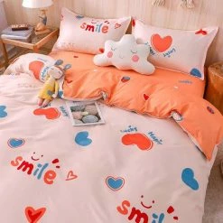 Home Decor Coral Pink Smile Bedding Set Home & Pets