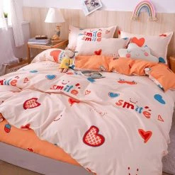 Home Decor Coral Pink Smile Bedding Set Home & Pets