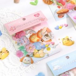 Accessories Cotton Candy 3D Illusion Animal Stickers Set