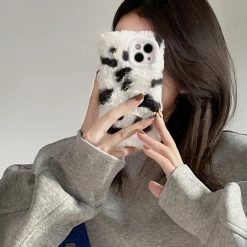 Accessories Cow Print Plush IPhone Case 23 Accessories Cow Print Plush IPhone Case