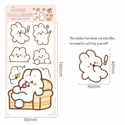 Accessories Stationery Cream Bear And Rabbit Stickers Set