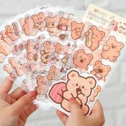 Accessories Stationery Cream Bear And Rabbit Stickers Set