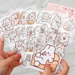 Accessories Stationery Cream Bear And Rabbit Stickers Set