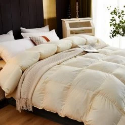 Home Decor Cream Luxury White Goose Down Duvet Comforter Home & Pets