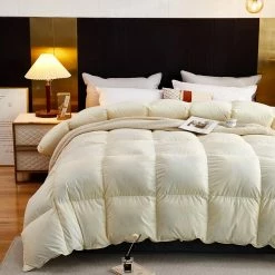 Home Decor Cream Luxury White Goose Down Duvet Comforter Home & Pets