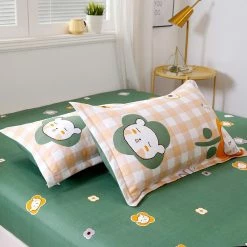 Home Decor Home & Pets Cute Bear & Flower Print Bedding Set
