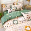 Home Decor Home & Pets Cute Bear & Flower Print Bedding Set