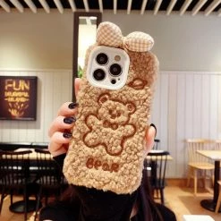 Accessories Cute Bow Bear Rabbit Plush IPhone Case