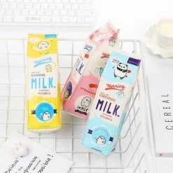 Accessories Cute Carton Milk Pencil Case