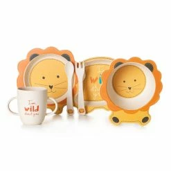 Home Decor Cute Cartoon Adorable Animal Bamboo Dinnerware Set