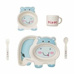 Home Decor Cute Cartoon Adorable Animal Bamboo Dinnerware Set