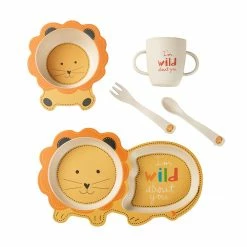 Home Decor Cute Cartoon Adorable Animal Bamboo Dinnerware Set