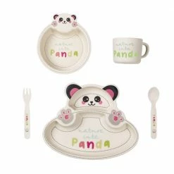 Home Decor Cute Cartoon Adorable Animal Bamboo Dinnerware Set