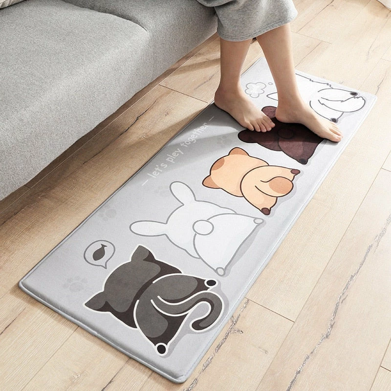 Home Decor Rugs & Mats Cute Cartoon Cat Long Thick Absorbent Non-slip Mat 4 Home Decor Rugs & Mats Cute Cartoon Cat Long Thick Absorbent Non-slip Mat