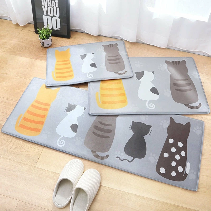 Home Decor Rugs & Mats Cute Cartoon Cat Long Thick Absorbent Non-slip Mat 5 Home Decor Rugs & Mats Cute Cartoon Cat Long Thick Absorbent Non-slip Mat
