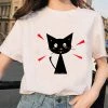 Apparel Cute Cartoon Cat Prints Women's Tee Collection 1
