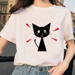 Apparel Cute Cartoon Cat Prints Women's Tee Collection 1
