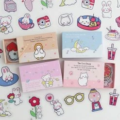 Accessories Sea Animals Cute Cat Bear Rabbit Stickers Box Set