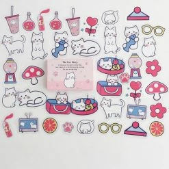 Accessories Sea Animals Cute Cat Bear Rabbit Stickers Box Set