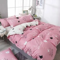 Home Decor Cute Cat Print Bedding Set 43 Home Decor Cute Cat Print Bedding Set